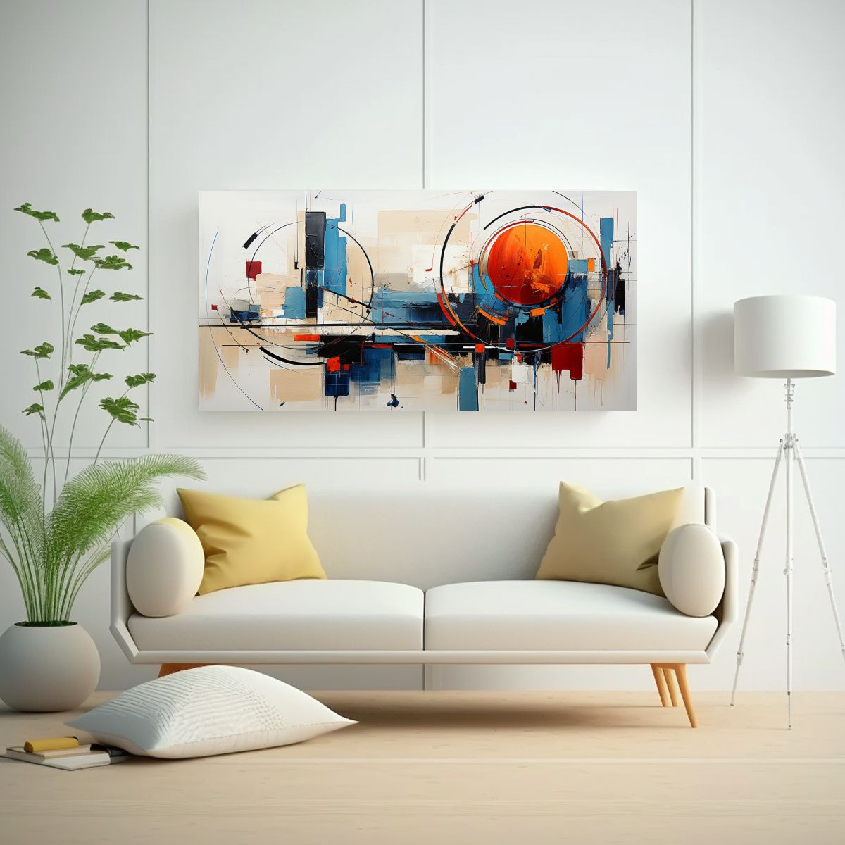 GENERICO - Tela Abstracta En Bastidor: Arte Abstracto Creativo Pintura  160x80cm