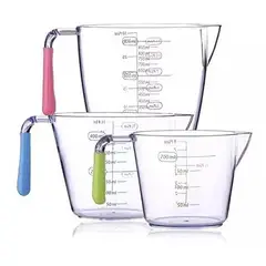 GENERICO - Jarra Plastico Medidora Set De 3 Taza Medidora 3 Medidas
