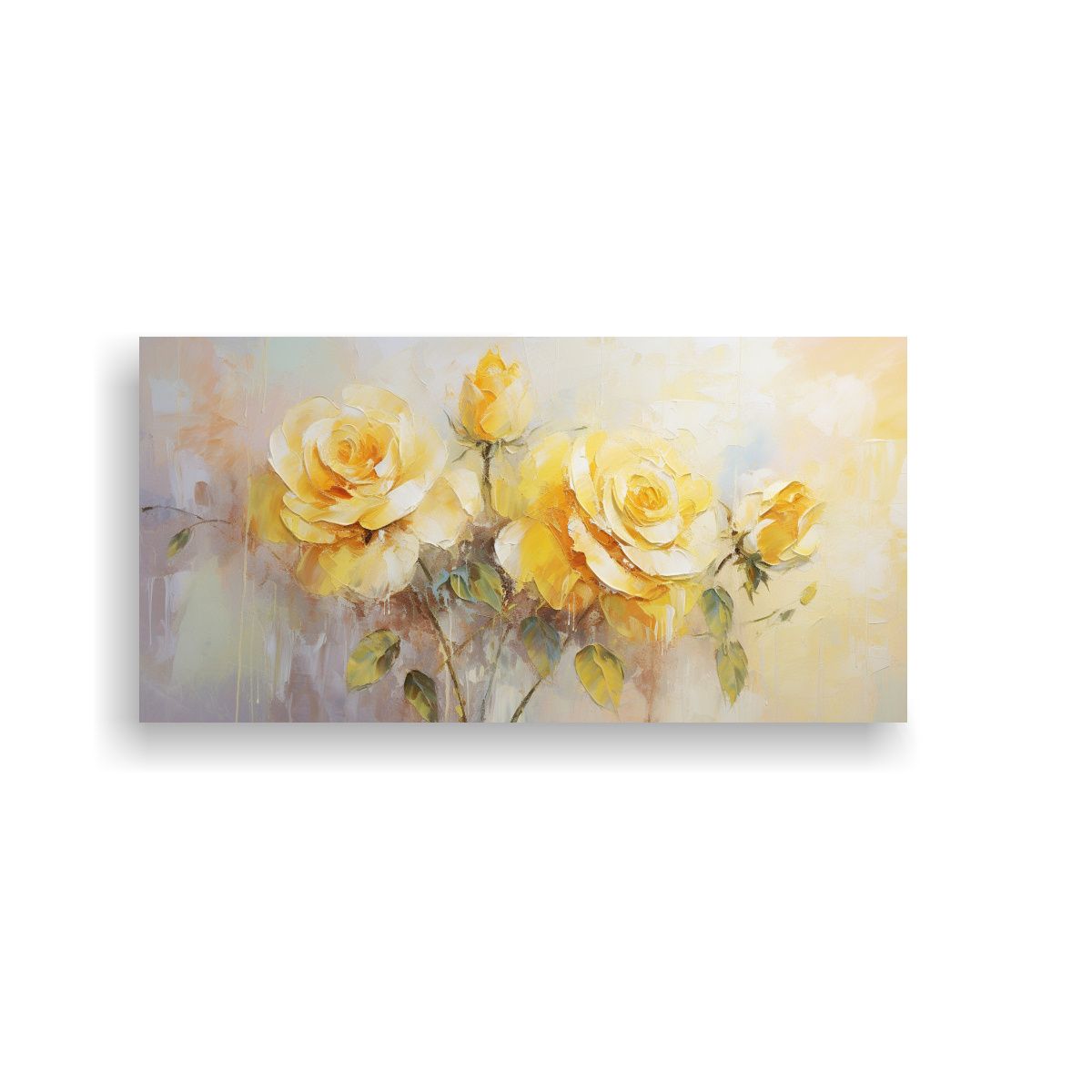GENERICO - Cuadro Imagen De Rosas Amarillas En El Estilo De Pintura Sob 160x80cm