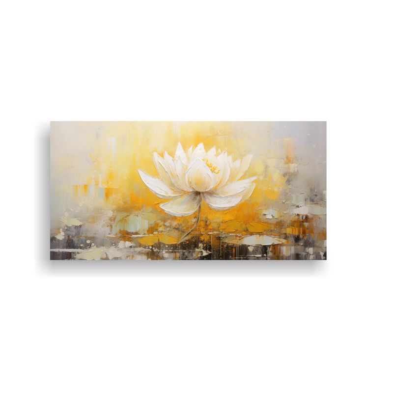 GENERICO - Pintura Lienzo Estilo Loto Amarillo De Alta Calidad 160x80cm