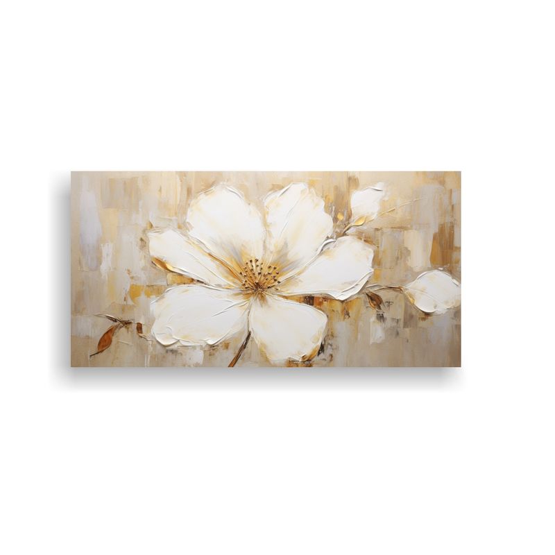 GENERICO - Arte Composición Exuberante En Blanco Pintura De Flores En  160x80cm