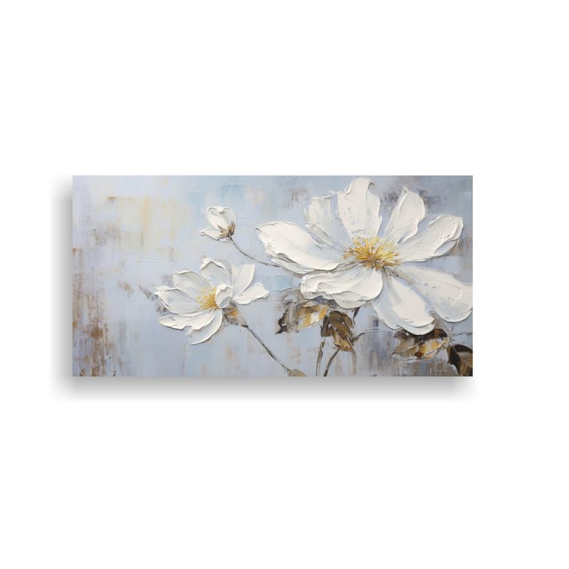 GENERICO - Pintura En Lienzo Estilo Vintage De Una Flor Blanca En El Es 160x80cm