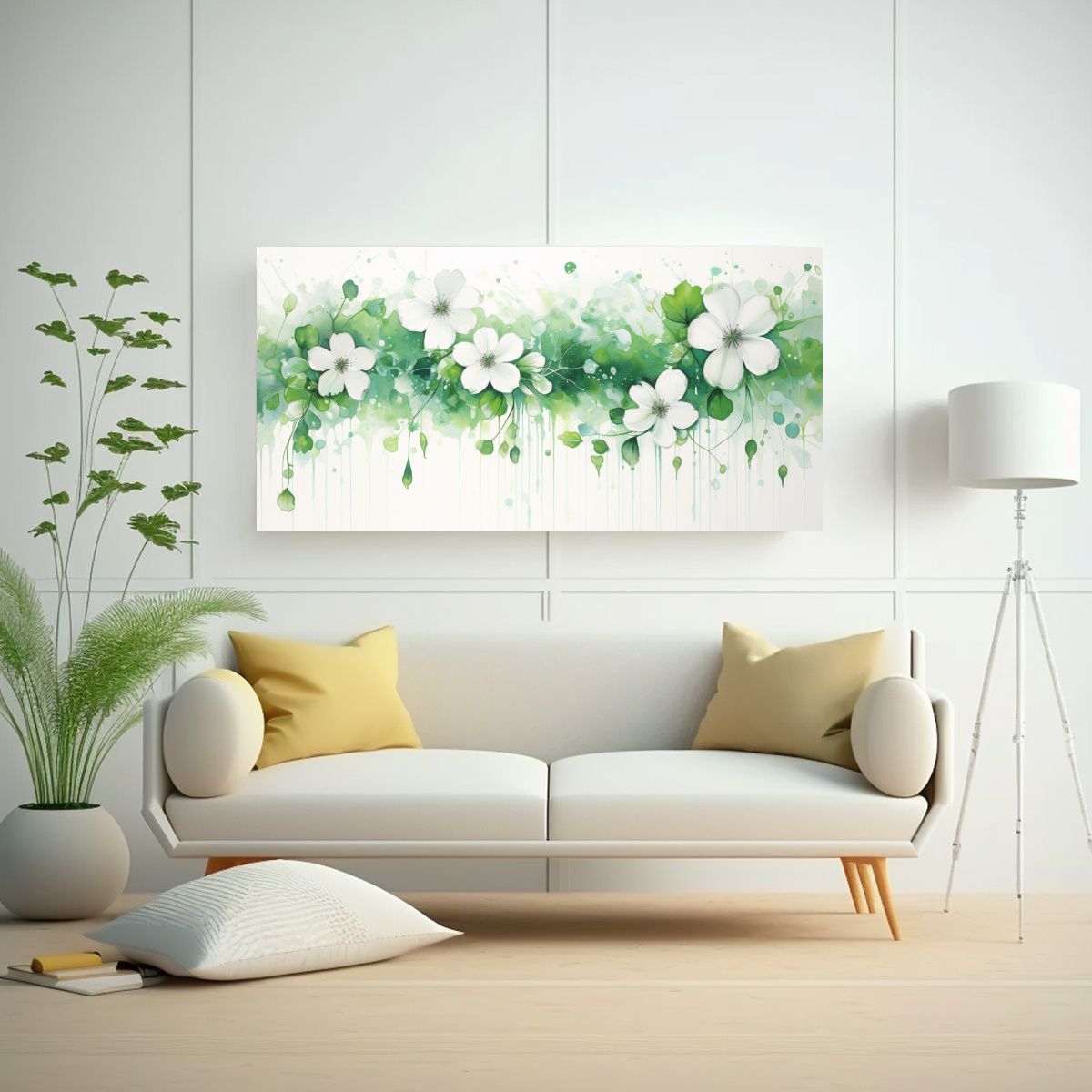 GENERICO - Pintura Estrellada En Lienzo Blanco 160x80cm