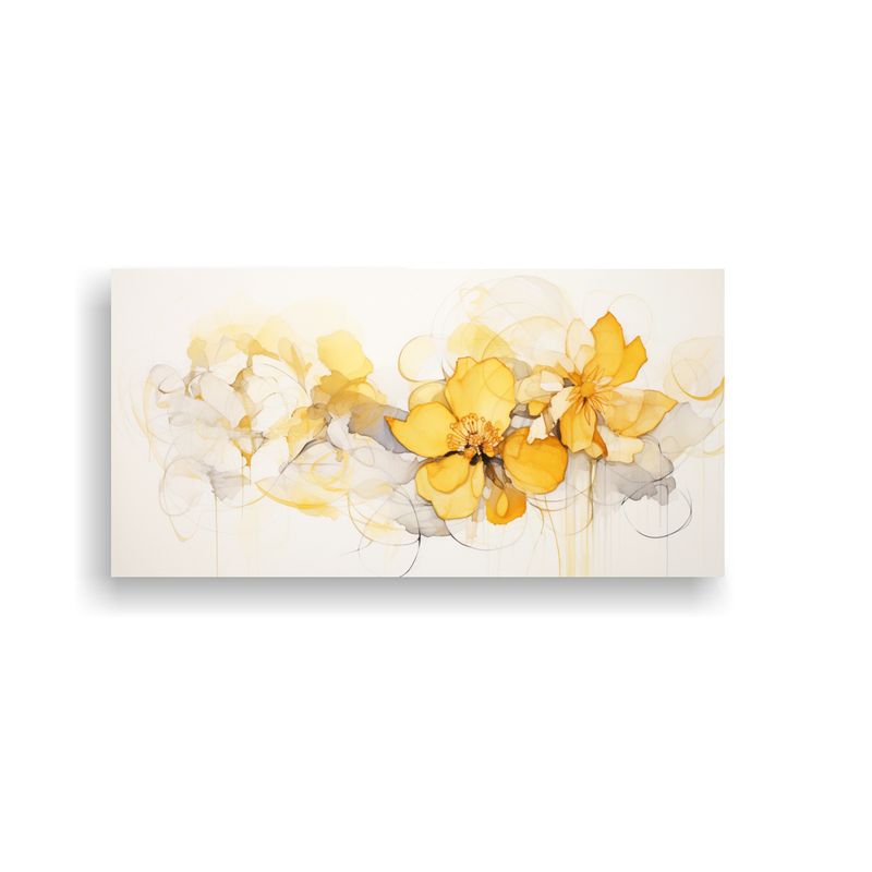GENERICO - Tela En Bastidor Tonos Armonía Pintura Floral Acuarela En B 160x80cm