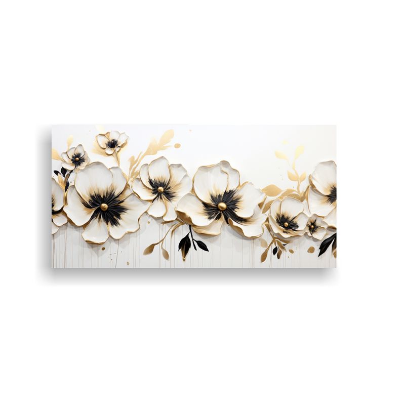 GENERICO - Cuadro Imagen Abstracta Acrílico Blanco Decorativo 160x80cm