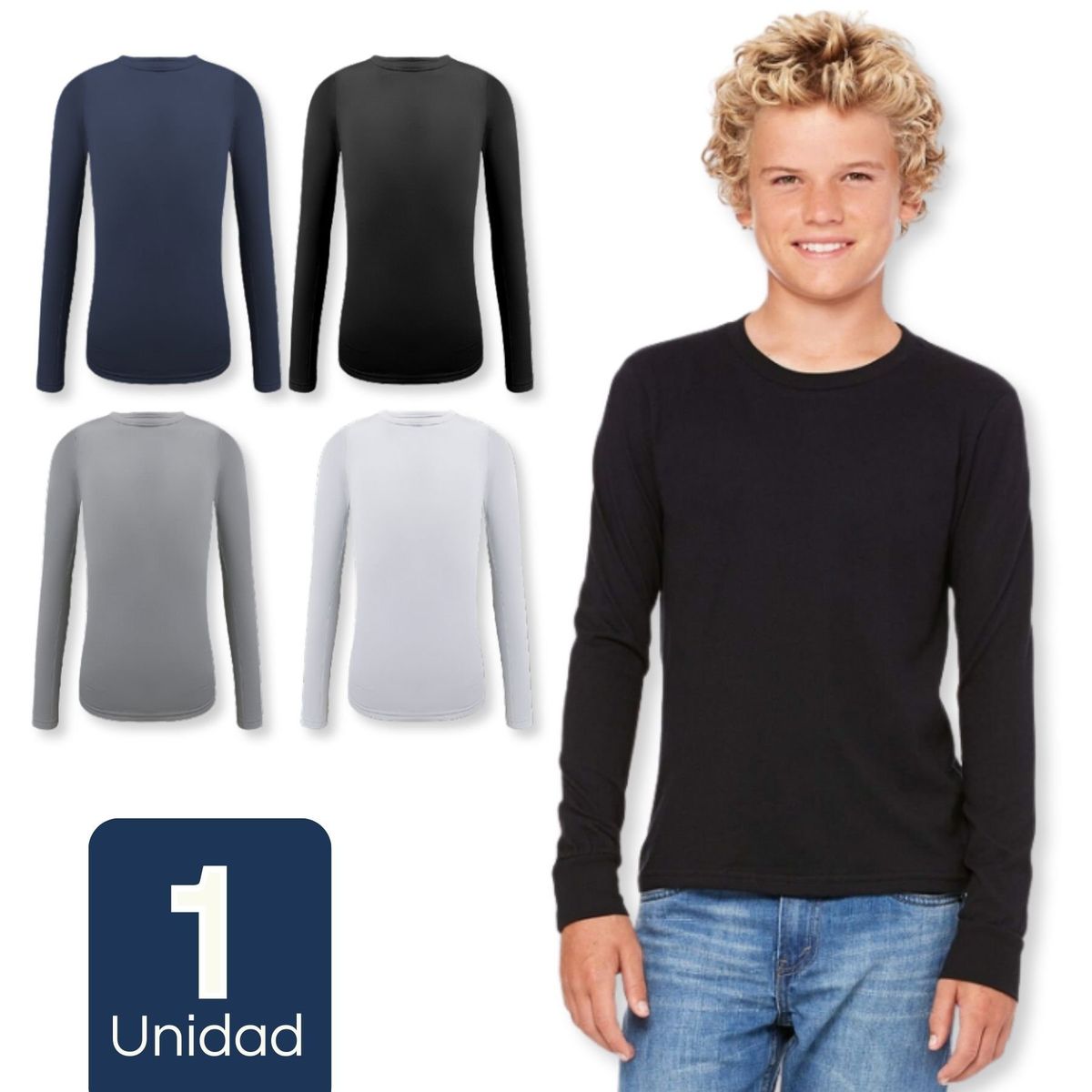 UTILISIMO - Camiseta Polera Polar Niño Primera Capa Surtido