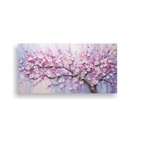 Cuadro Floral De Cerezos En Colores Vibrantes Para Decorar S 60x30cm