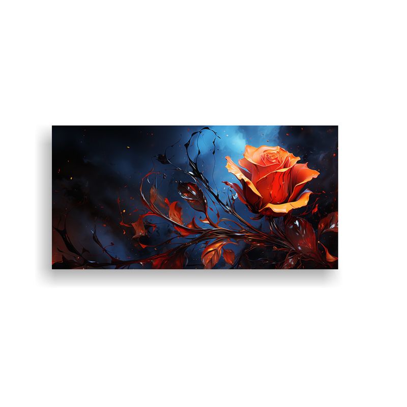 GENERICO - Pintura Abstracta Digital De Una Rosa Que Emana Arte Moderno 160x80cm