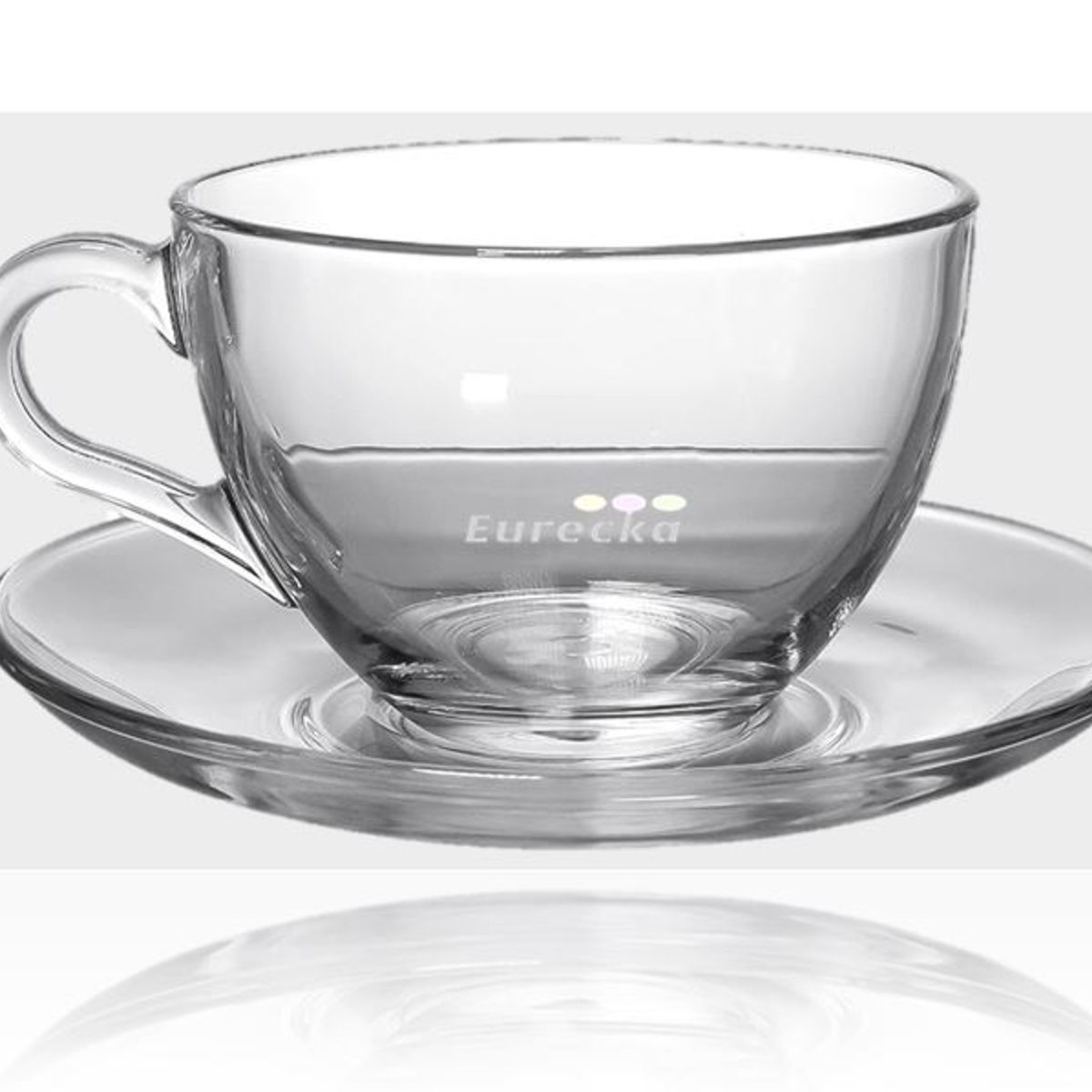 GENERICO - Taza y Plato de Vidrio Transparente para Café 420ML