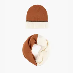 LOUNGE - Set Gorro Y Bufanda Mujer Infinito Café