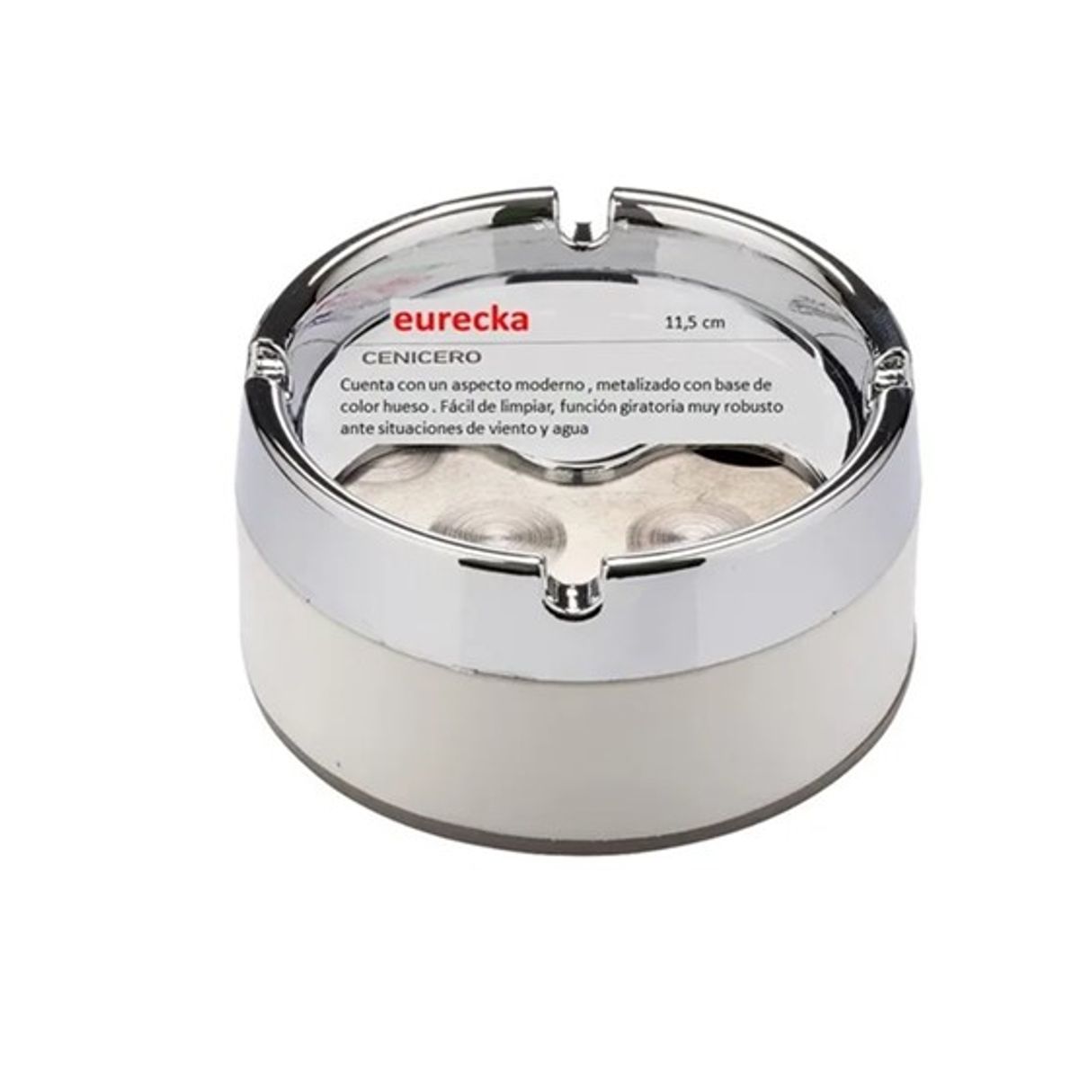 GENERICO - Cenicero Redondo Metalico De Cuatro Puestos Calidad