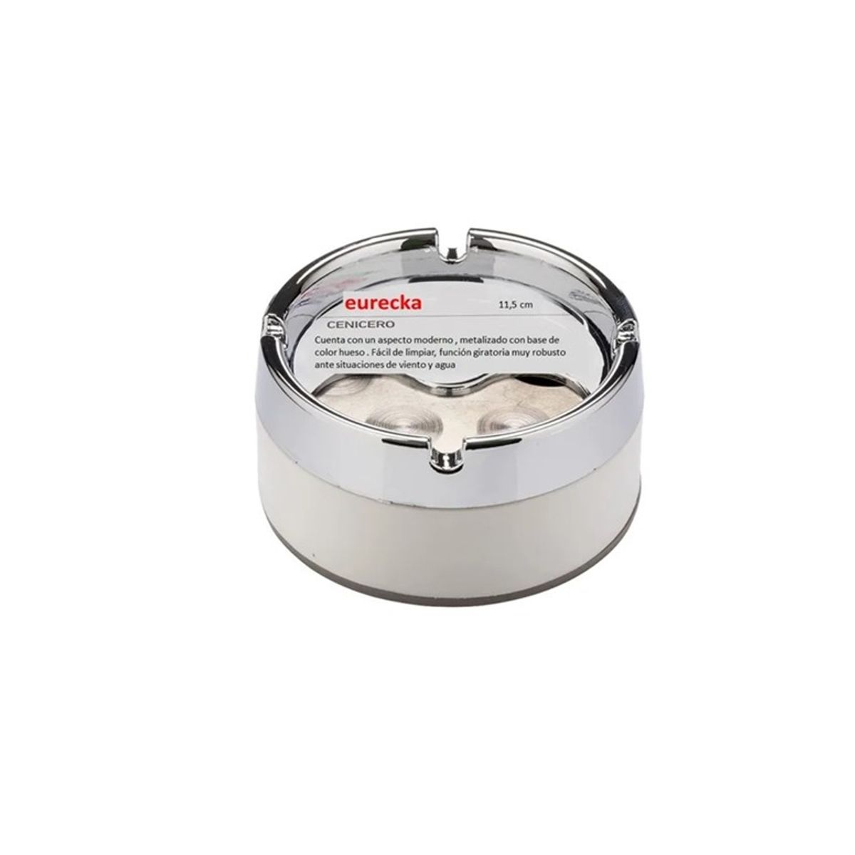 GENERICO - Cenicero Redondo Metalico De Cuatro Puestos Calidad