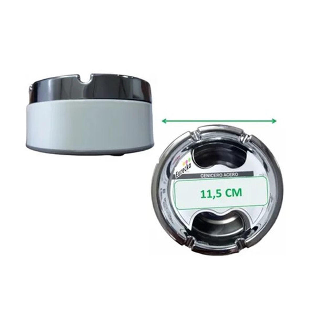 GENERICO - Cenicero Redondo Metalico De Cuatro Puestos Calidad