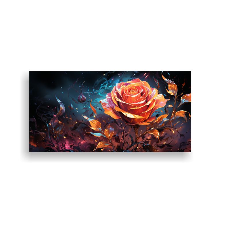 GENERICO - Pintura Abstracta Floral De Una Rosa Que Emana Arte Digital  160x80cm