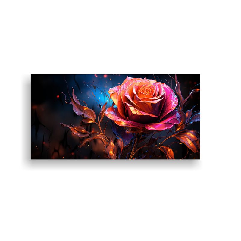 GENERICO - Pintura De Pared Abstracta Digital De Una Flor Rosa Exuberan 160x80cm