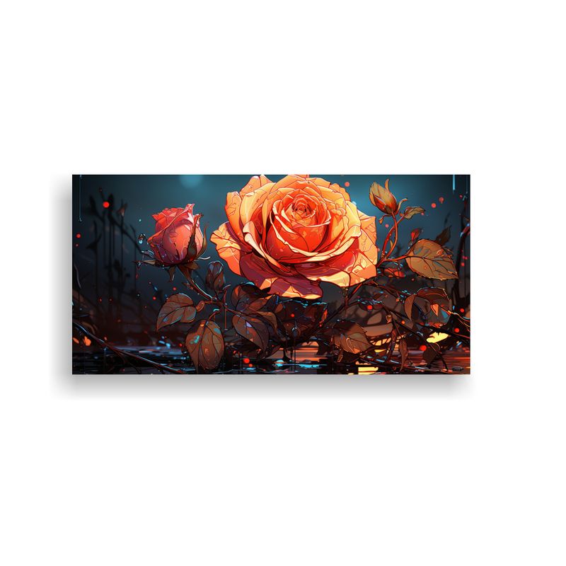 GENERICO - Cuadro Líneas Finas Calma Con Gotas En Rosa Y Blanco 160x80cm