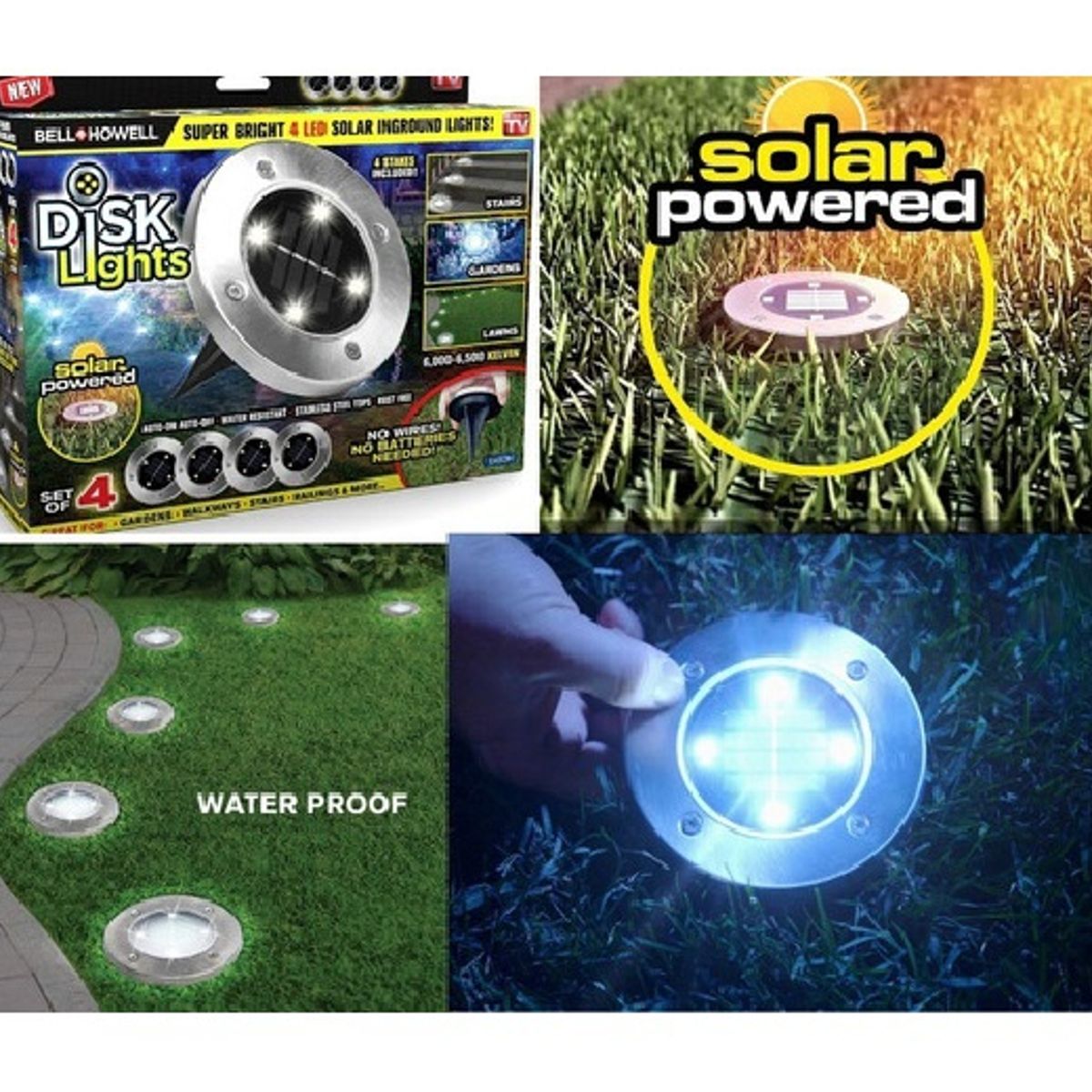 GENERICO - Faroles X4 Luz Led Solar Con Estaca Exterior Jardin