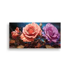 GENERICO - Cuadro Decorativo De Alta Calidad Con Dibujo De Una Rosa Con 160x80cm