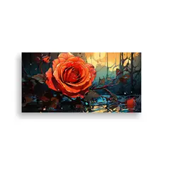GENERICO - Pintura De Pared Hermoso Simétrico Con Dibujos De Rosas Y G 160x80cm