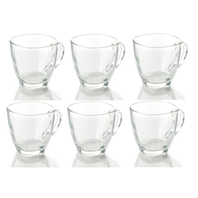 GENERICO - Tazas Cafe Vidrio Set 6 Piezas 65ml Lisa Pequeña