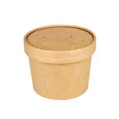 GENERICO - Pote Kraft Desechable Con Tapa 8oz 236ml 20 Unidades