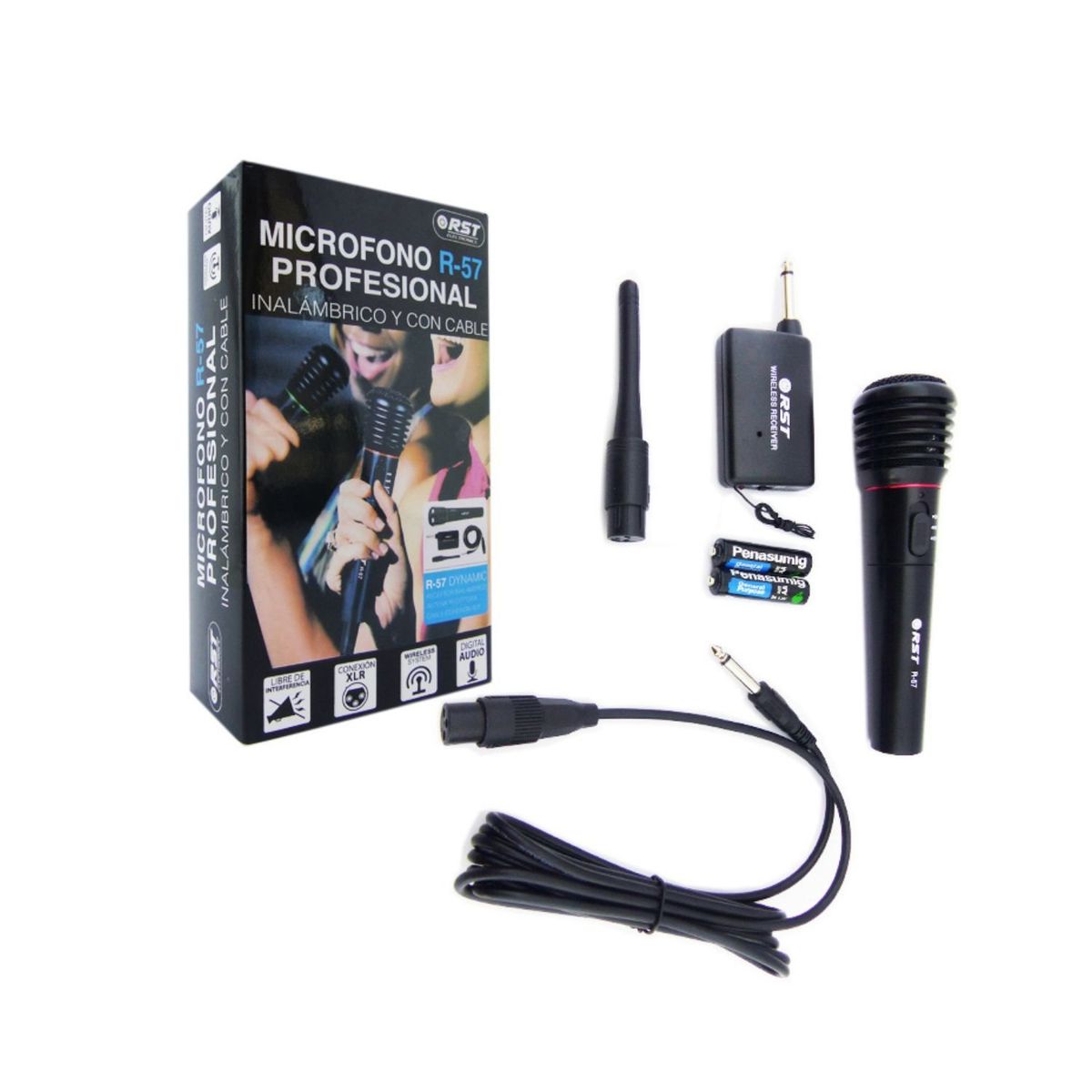 GENERICO - Kit Dos Micrófono AlámbricoInalámbrico Modelo RST R-57