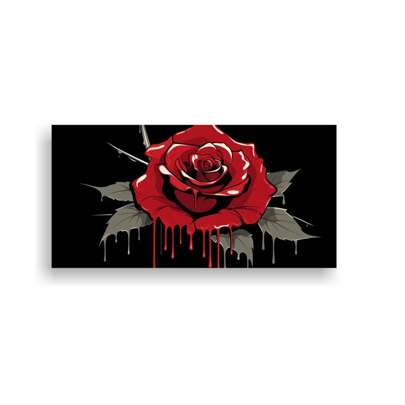 GENERICO - Pintura De Lienzo Calidos Arte Urbano Rosa Sangrando Y Murie 160x80cm