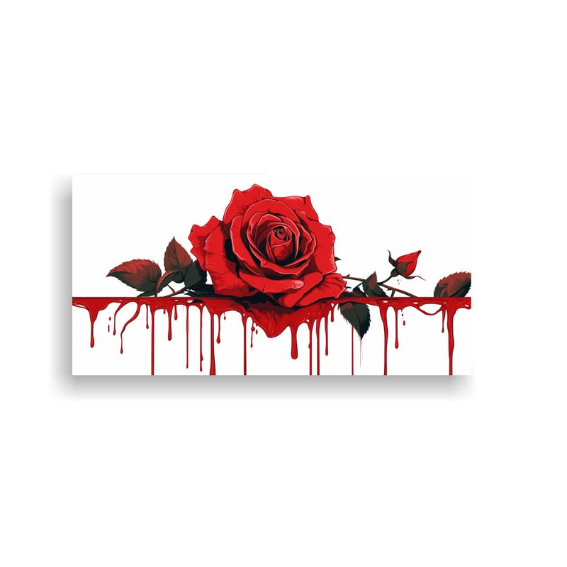 GENERICO - Arte Lienzo Cuadro De Decoración Sangre Roja Y Muerte 160x80cm