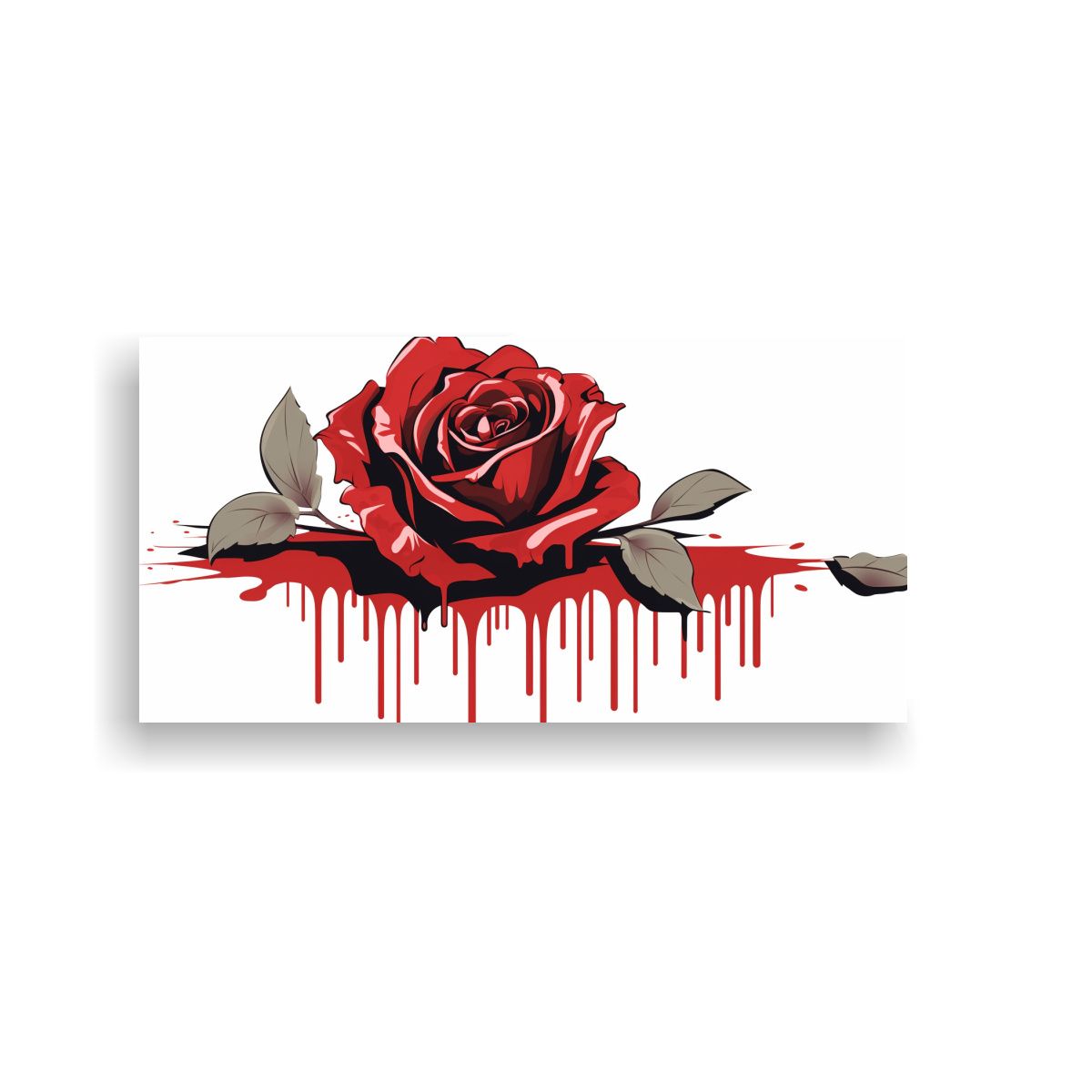 GENERICO - Pintura En Lienzo Imagen Única De Rosa Sangrando Y Muriendo 160x80cm