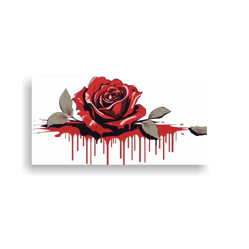 GENERICO - Pintura En Lienzo Imagen Única De Rosa Sangrando Y Muriendo 160x80cm