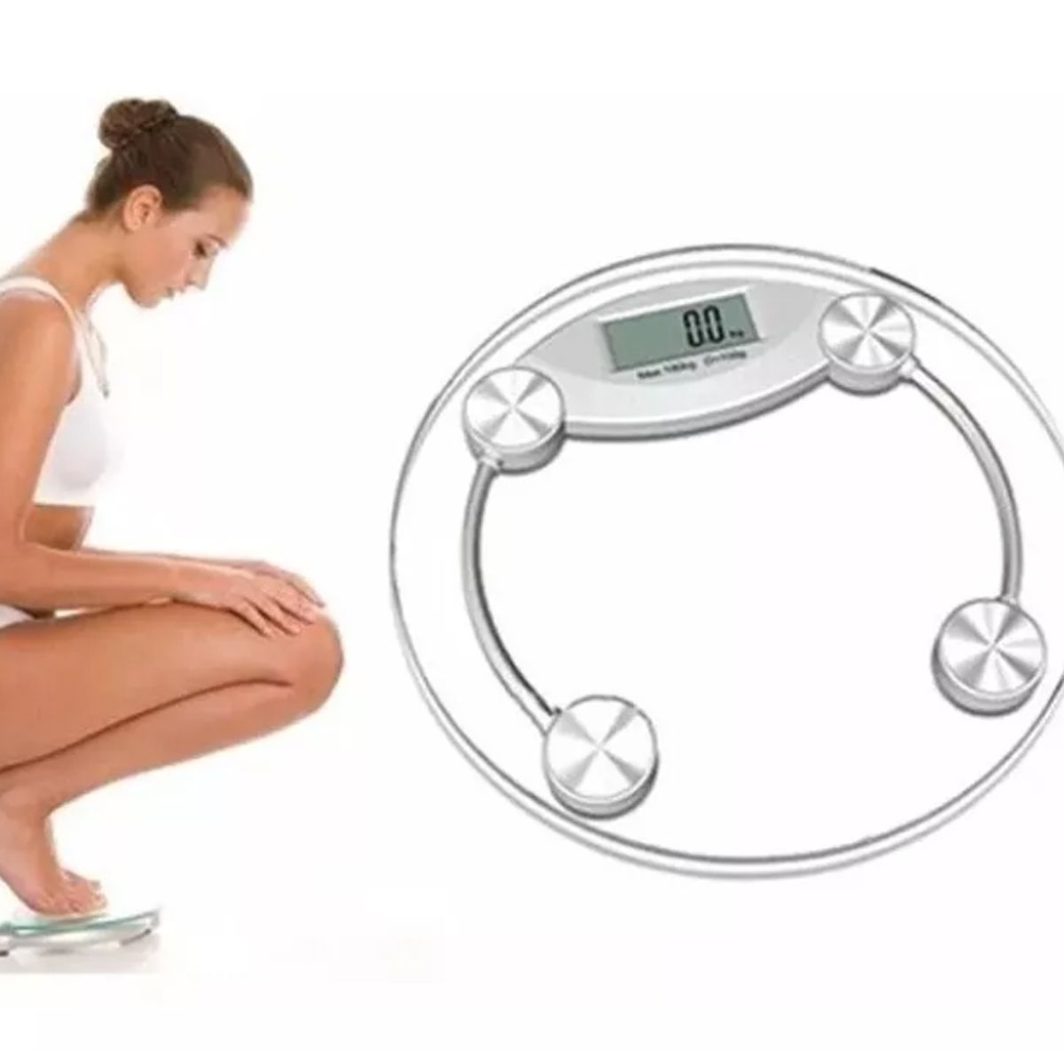 GENERICO - Pesa Digital De Baño 150 Kg Vidrio Templado