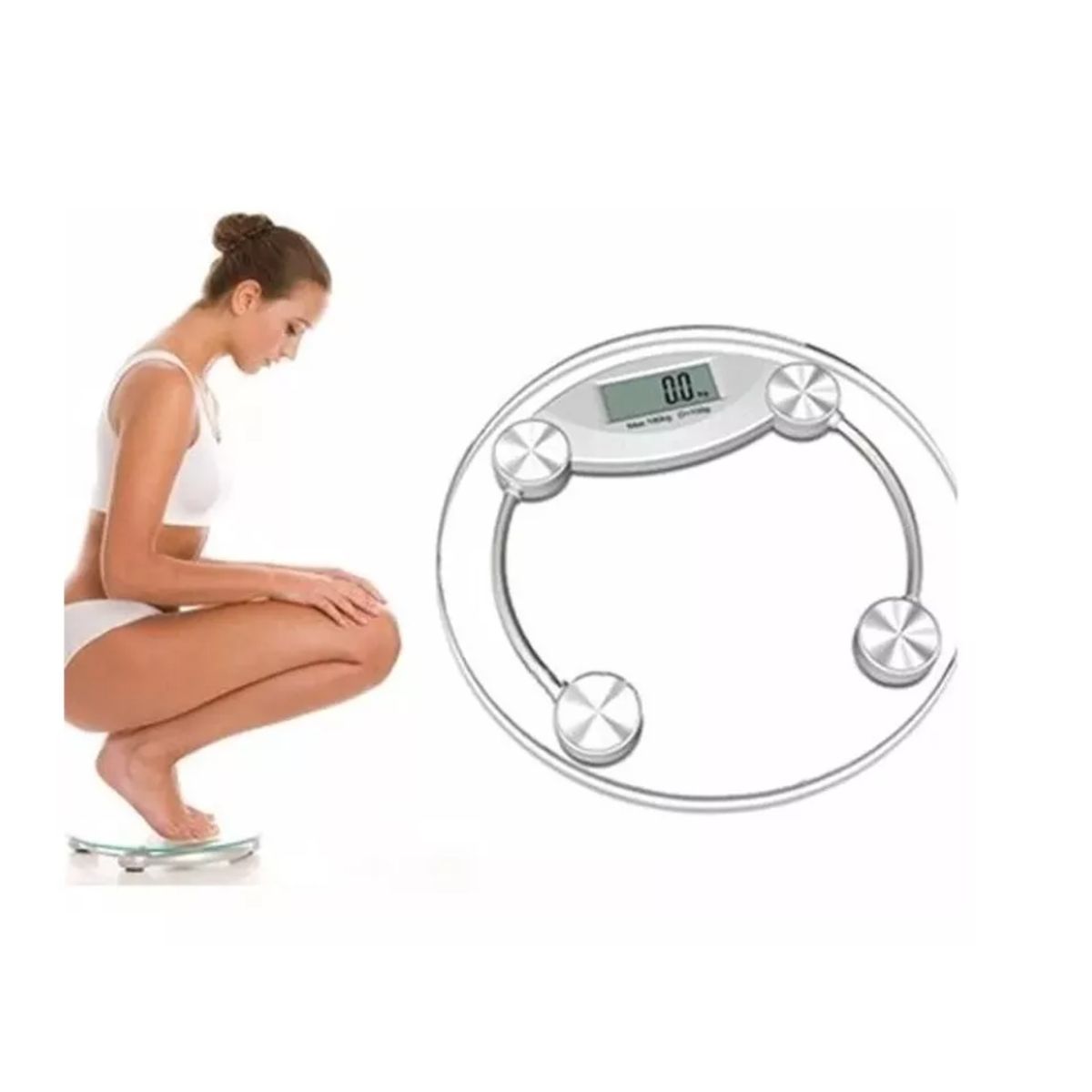 GENERICO - Pesa Digital De Baño 150 Kg Vidrio Templado