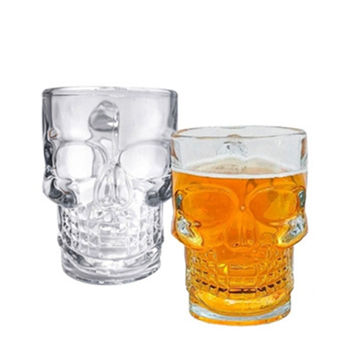 GENERICO - Set 2 Vasos Shoperos Calavera 530cc Cervecero, Jarra Cerveza