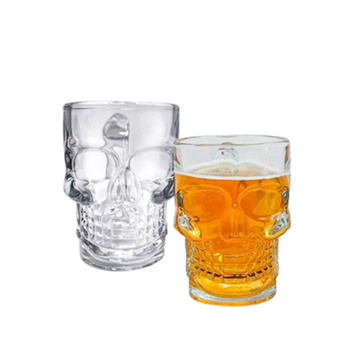 GENERICO - Set 2 Vasos Shoperos Calavera 530cc Cervecero, Jarra Cerveza