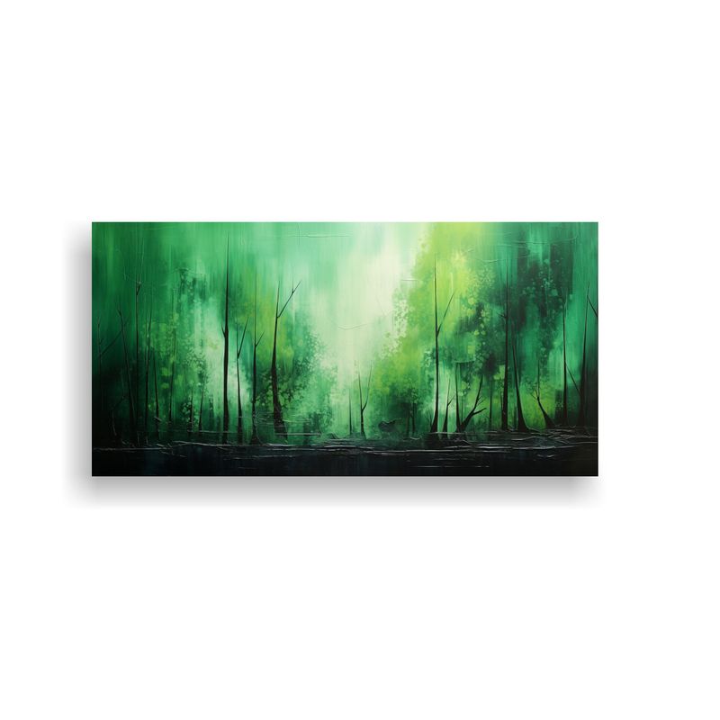 GENERICO - Pinturas Decorativas Abstractas Verdes Con Toques Vintage En 160x80cm