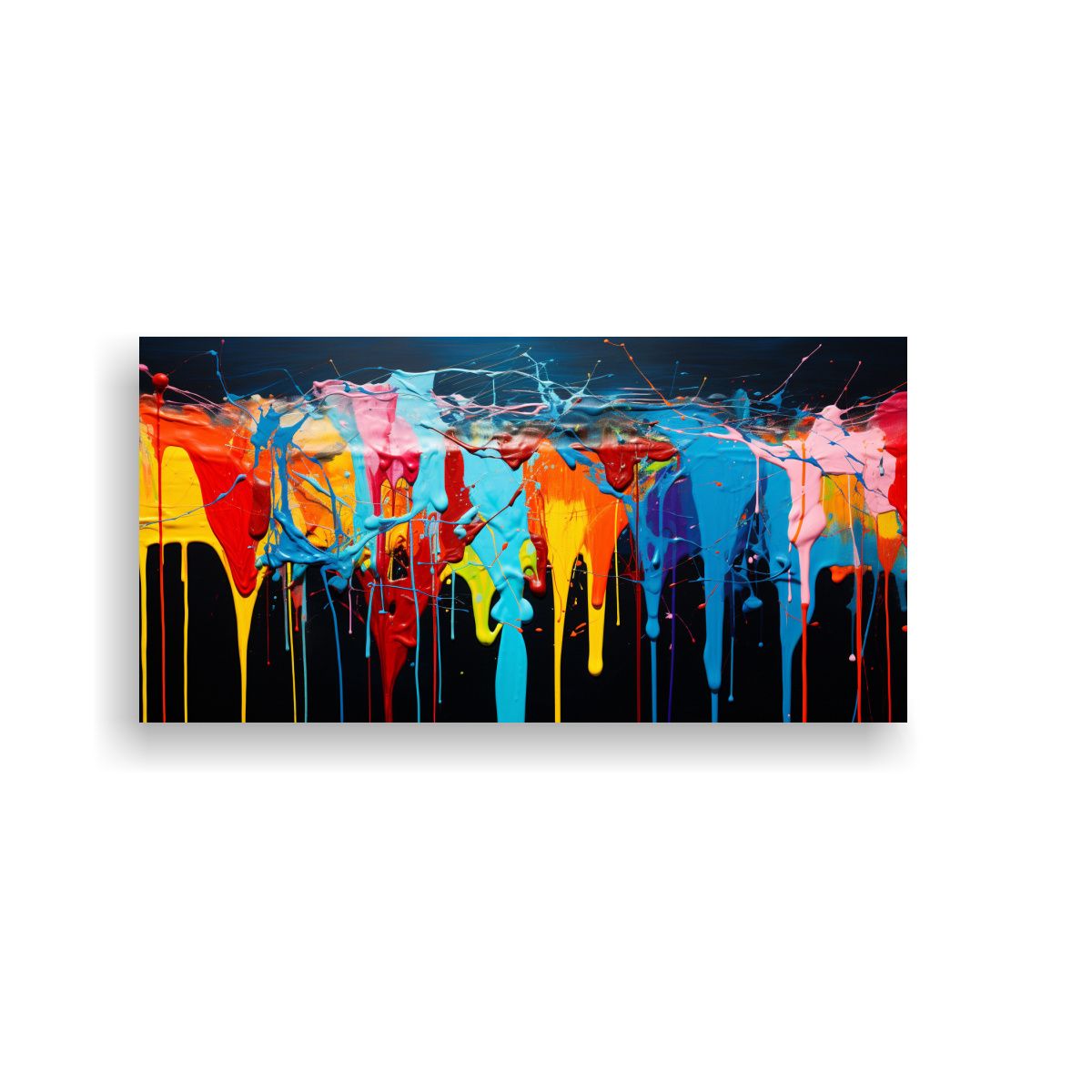 GENERICO - Tela En Bastidor Pintura Abstracta Estilo Expresionista 160x80cm