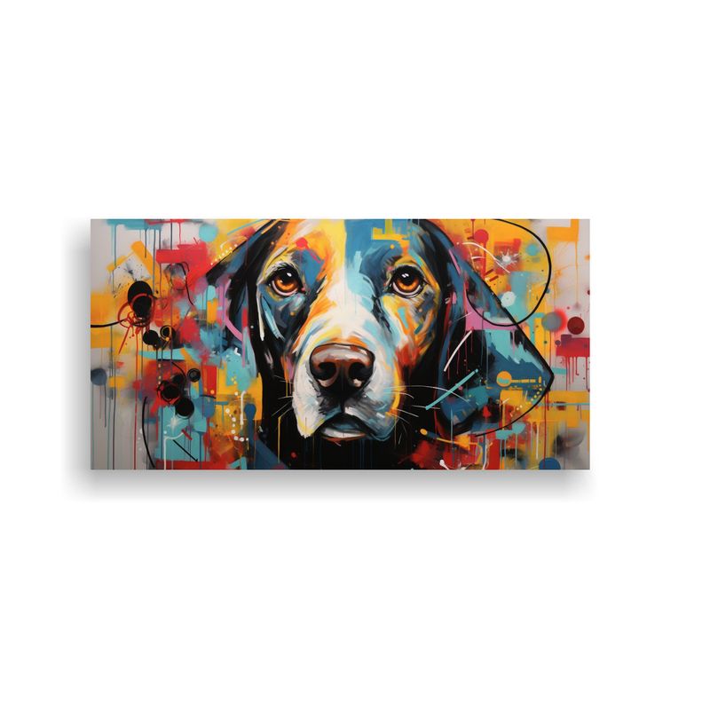 GENERICO - Cuadros Perros Abstractos En Bastidor De Tela 160x80cm