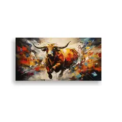 GENERICO - Cuadros De Toros Abstractos Simétricos Para Decoración 100x50cm