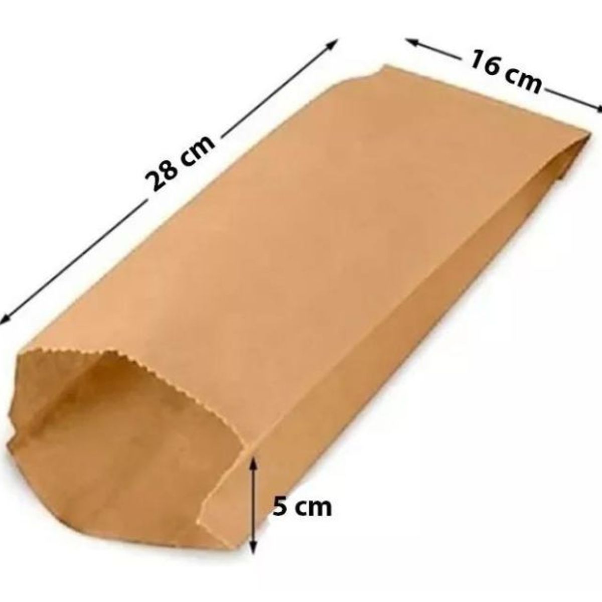 GENERICO - Bolsas De Papel Kraft Sin Asa 16x5x28 200 Unidades