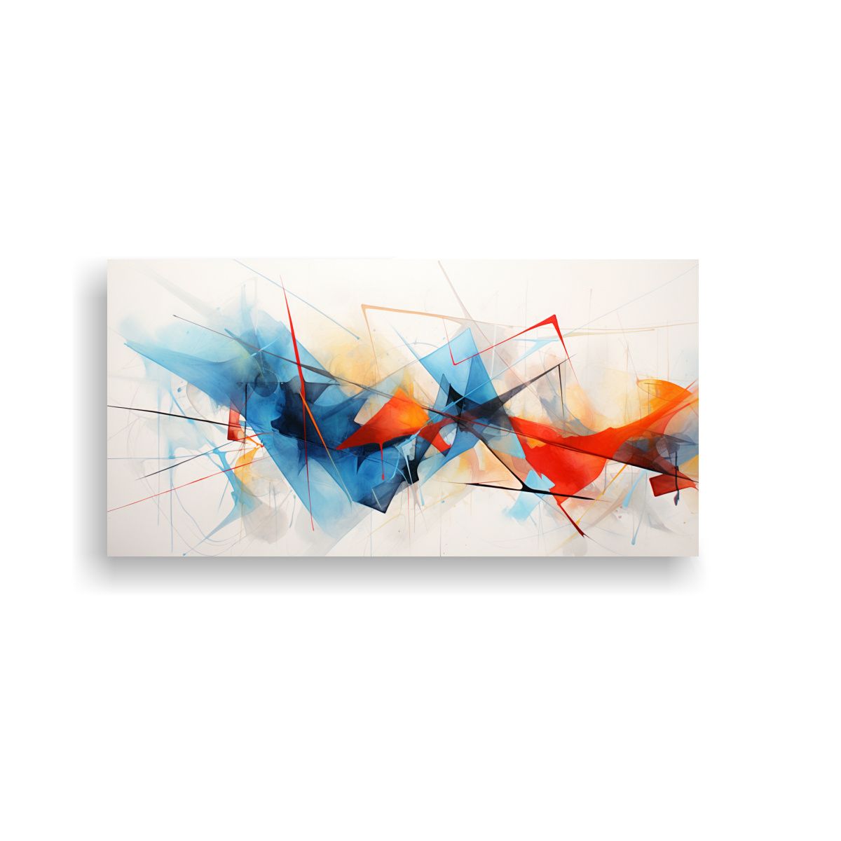 GENERICO - Pintura Abstracta En Acuarela Composición Original 160x80cm