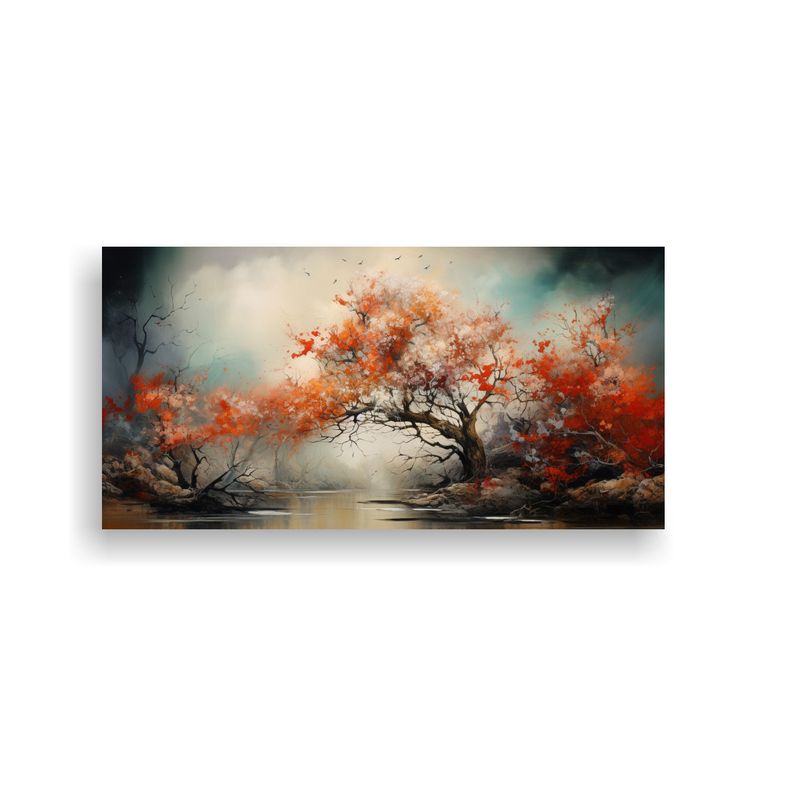 GENERICO - Pintura Abstracta De Arbol, Composición Gráfica De Forma 160x80cm