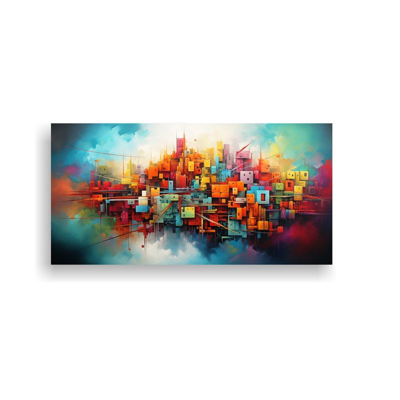 GENERICO - Cuadros Abstractos De Arte Gráfico En Lienzo 160x80cm