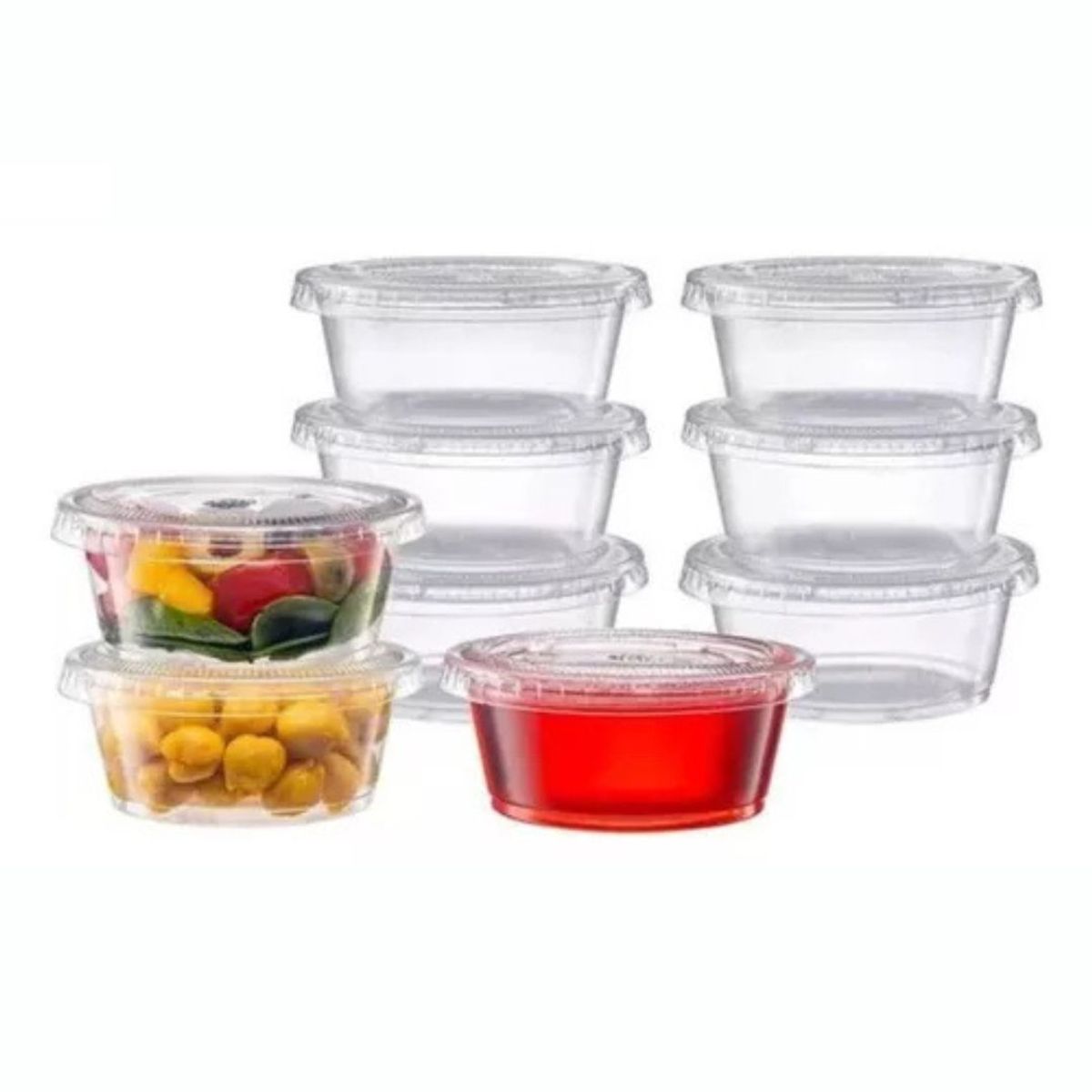 GENERICO - Contenedor Desechable Plástico 3,25oz 100 Unidades