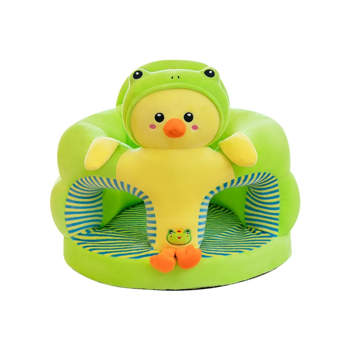 CRUSEC - Asiento De Bebé Acolchado Peluche Seguridad Anticaida Verde