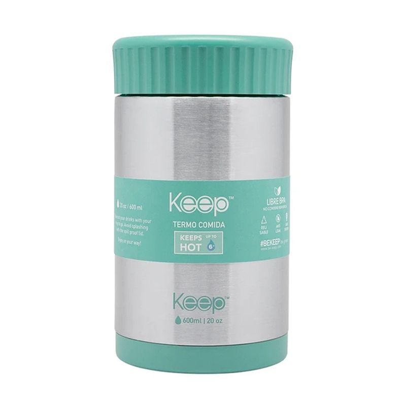 KEEP - Termo Comida Acero Inoxidable 600 Ml Keep Turquesa