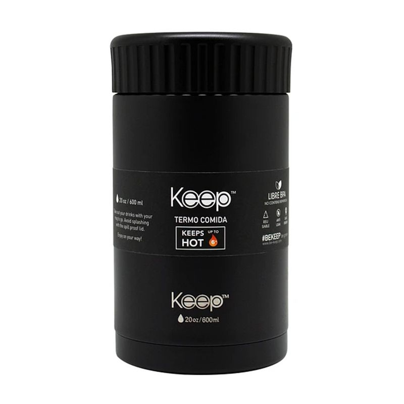 KEEP - Termo Comida Acero Inoxidable 600 Ml Keep Negro