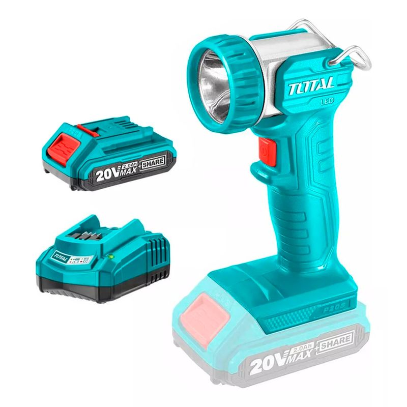 TOTAL TOOLS - Linterna Led Inalámbrica 20v Bat + Carg Total Twli2038