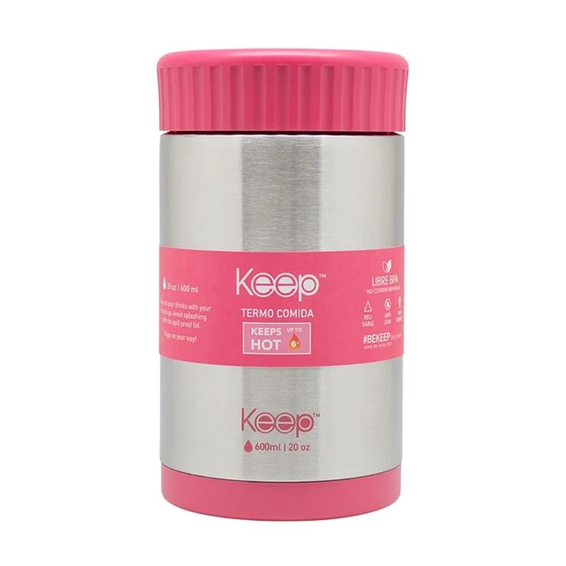 KEEP - Termo Comida Acero Inoxidable 600 Ml Keep Rosa