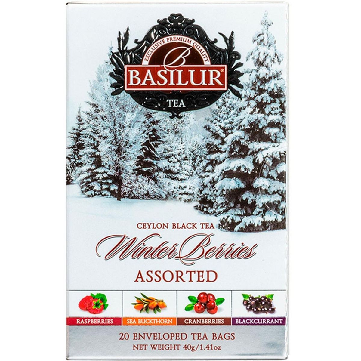 BASILUR - Winter Berries Surtido Te Con Berries 25 Bolsas - Basilur