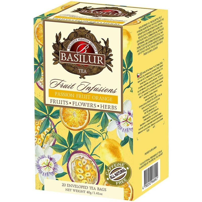 BASILUR - Infusiones - Maracuja Con Naranjas - 20 Bolsitas - Basilur